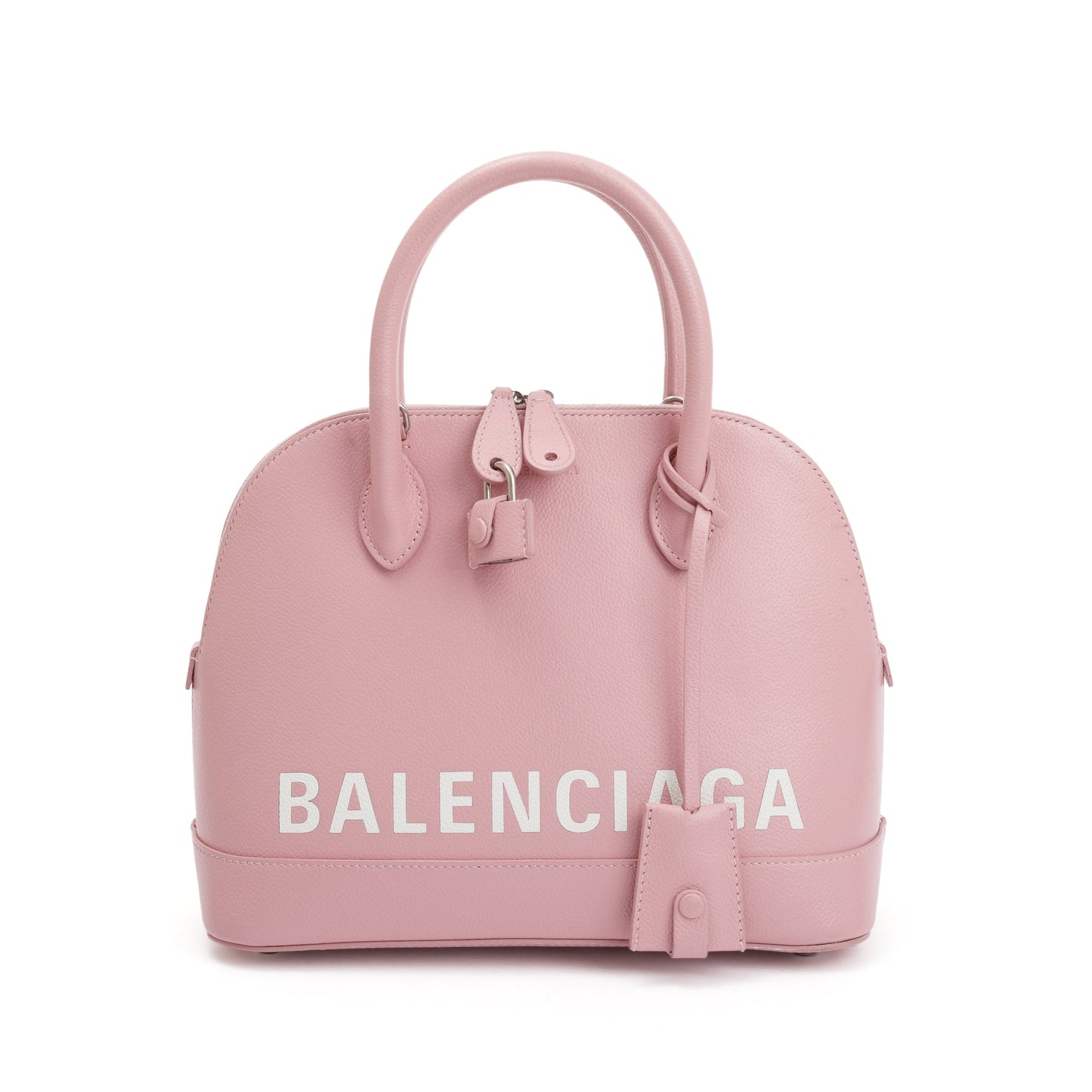 Balenciaga Pink Grained Calfskin Leather Ville S Top Handle Bag
