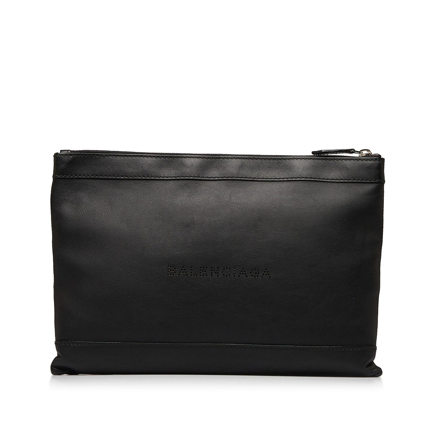 Luxury Balenciaga Trending 2025 Punch Logo Navy Clip Clutch (SHG-8N4brT)