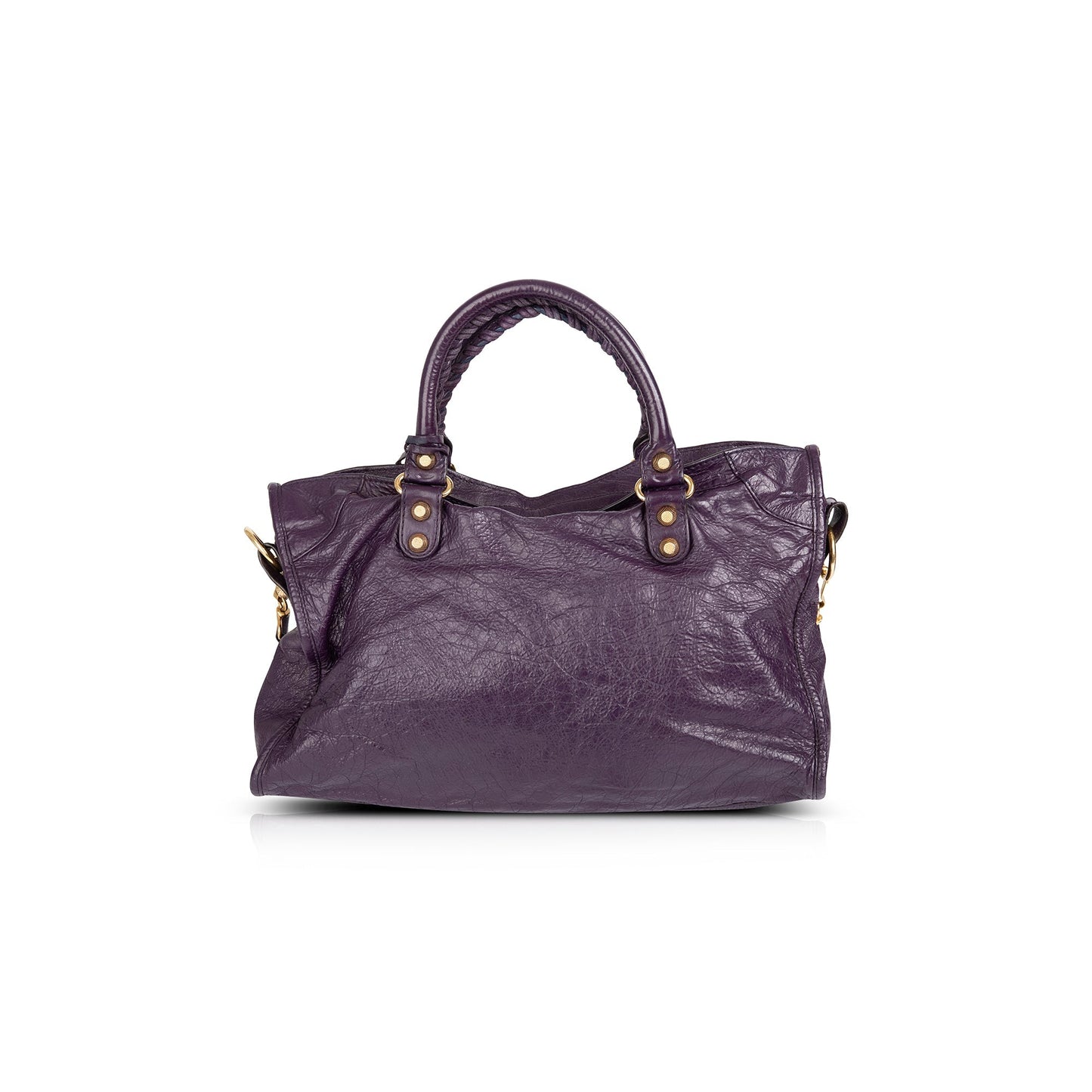 Balenciaga Purple Motocross Classic City Bag