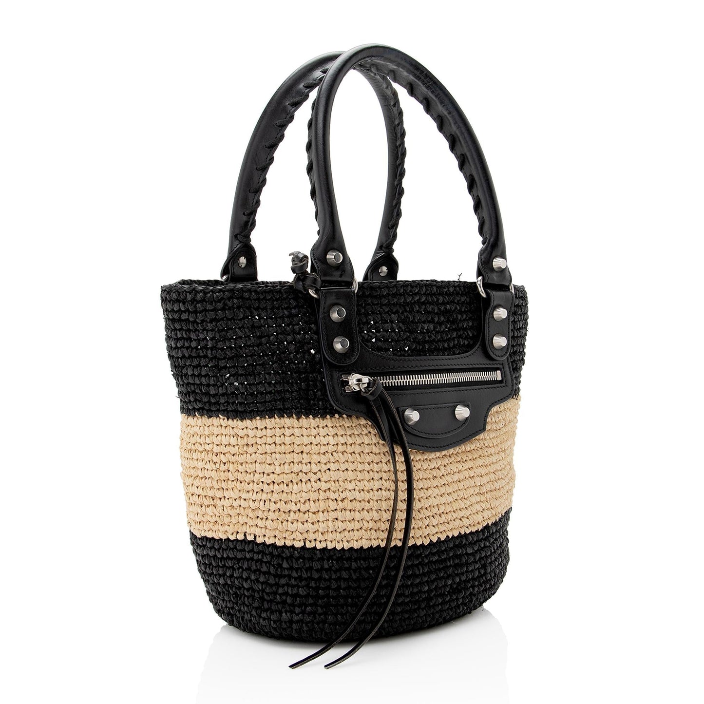 Luxury Balenciaga Trending 2025 Raffia Striped Panier XS Tote (SHF-22896)