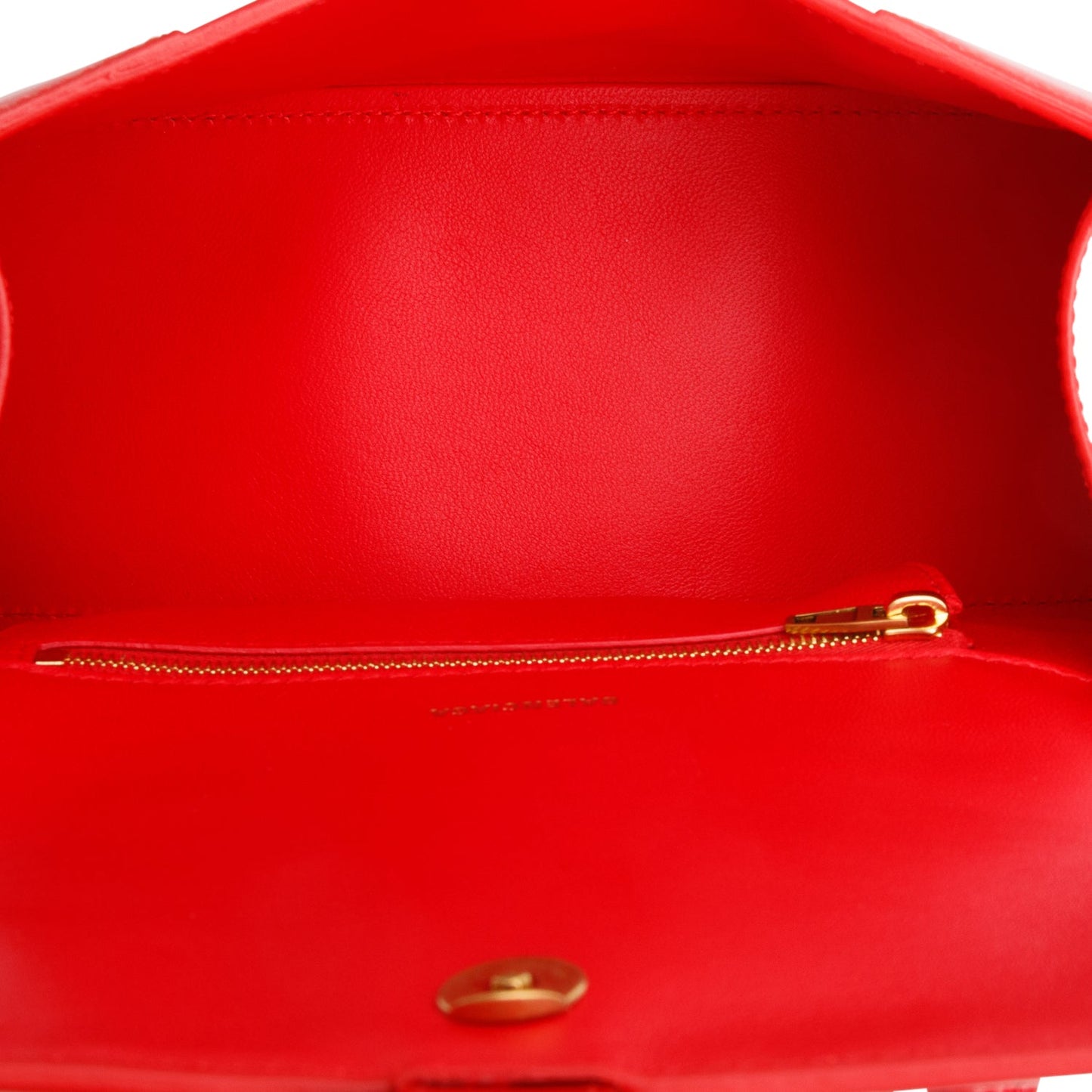 Balenciaga Red Smooth Leather Small Hourglass Top Handle Bag