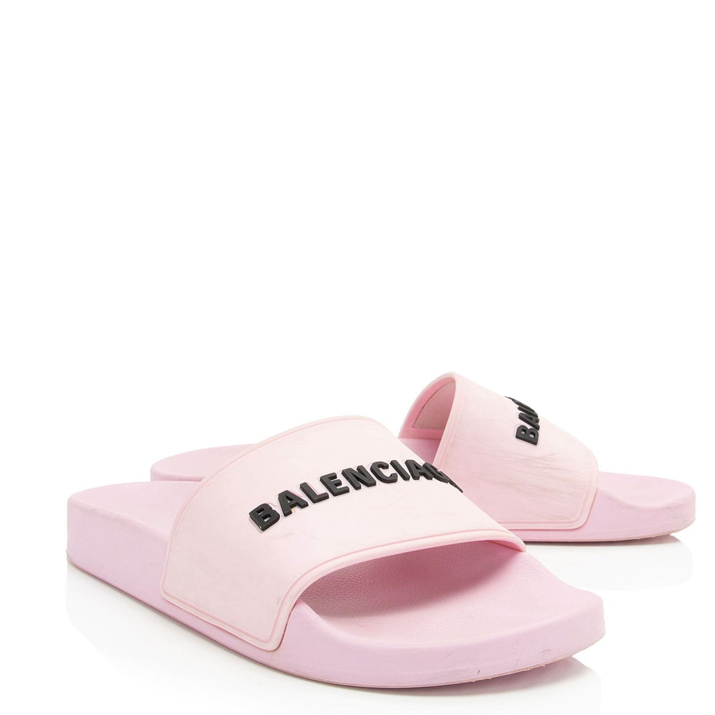 Luxury Balenciaga Trending 2025 Rubber Logo Slides - Size 7 / 37 (SHF-QYLkMZ)