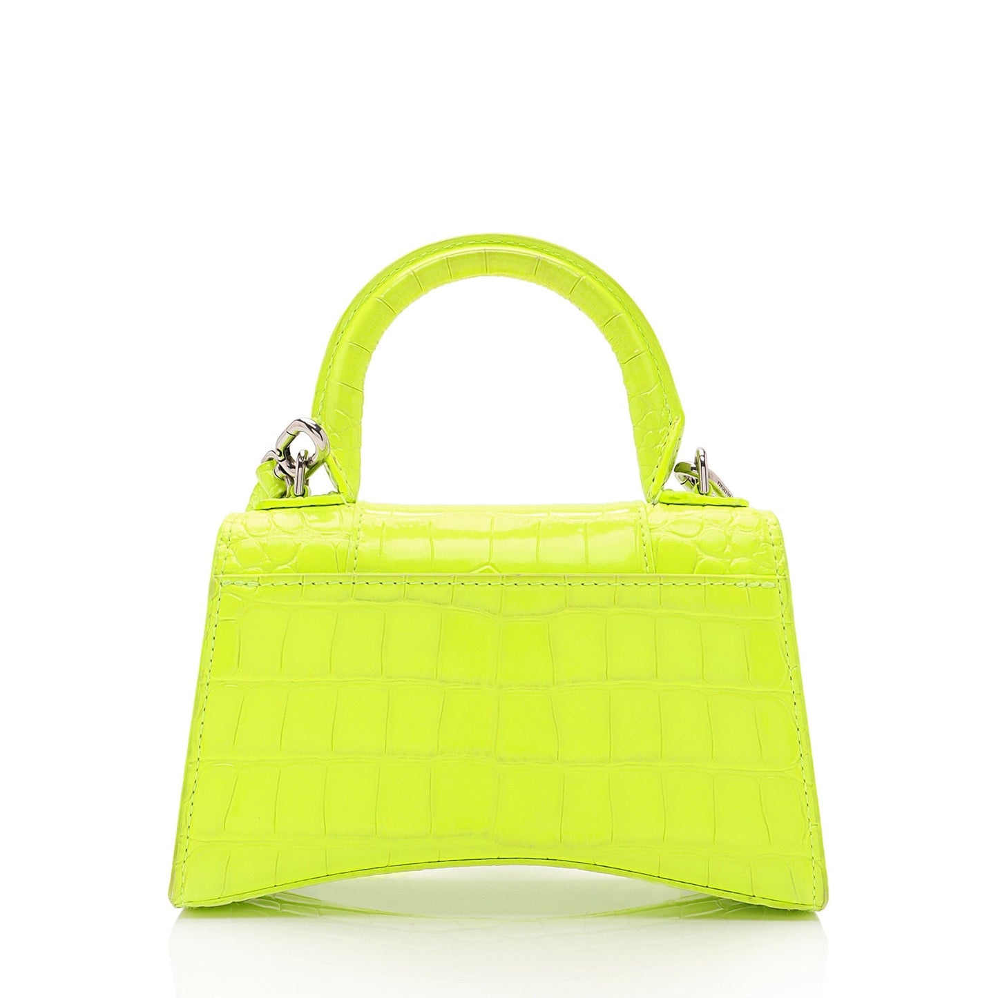 Luxury Balenciaga Trending 2025 Shiny Croc Embossed Calfskin Hourglass XS Top Handle (SHF-vSVXrb)