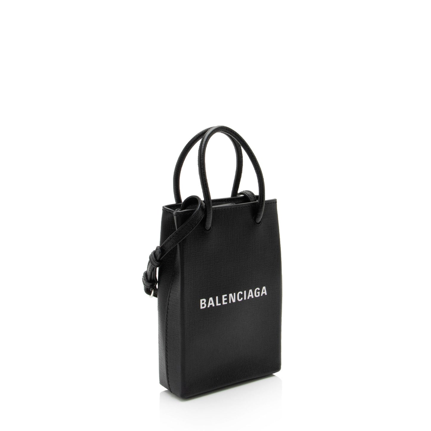 Luxury Balenciaga Trending 2025 Textured Calfskin Phone Holder Crossbody (SHF-vPnMbh)