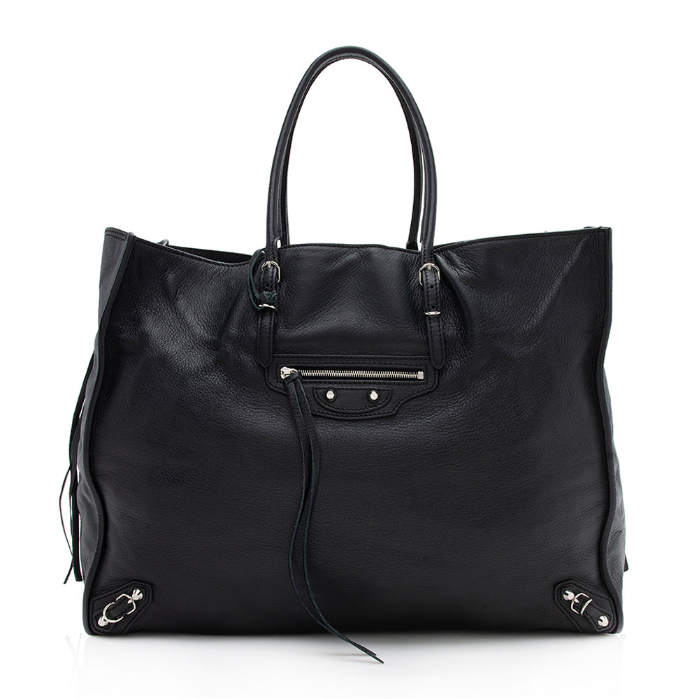 Luxury Balenciaga Trending 2025 Veau Leather Papier A4 Zip Around Tote (SHF-12250)