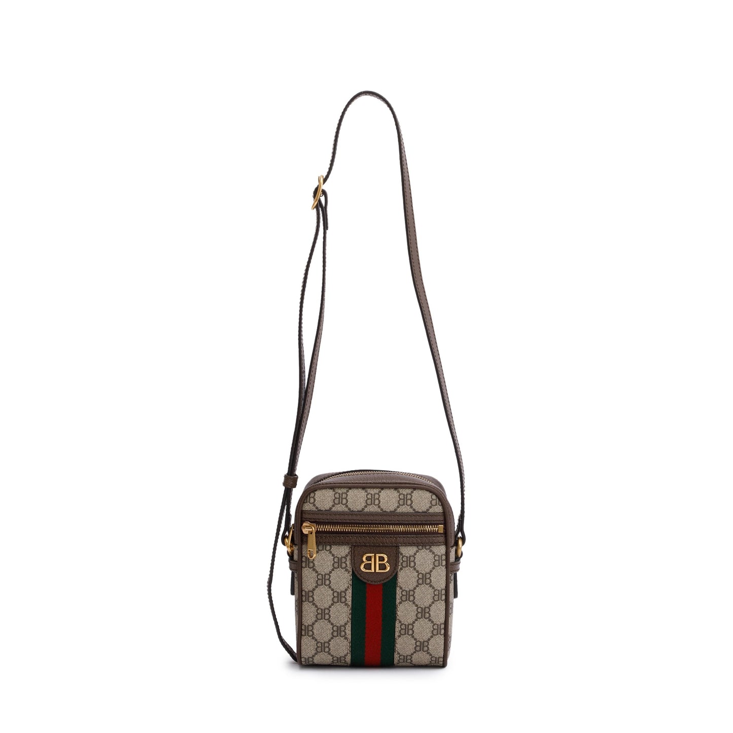Balenciaga X Gucci The Hacker Project BB Supreme Canvas Web Mini Crossbody Bag