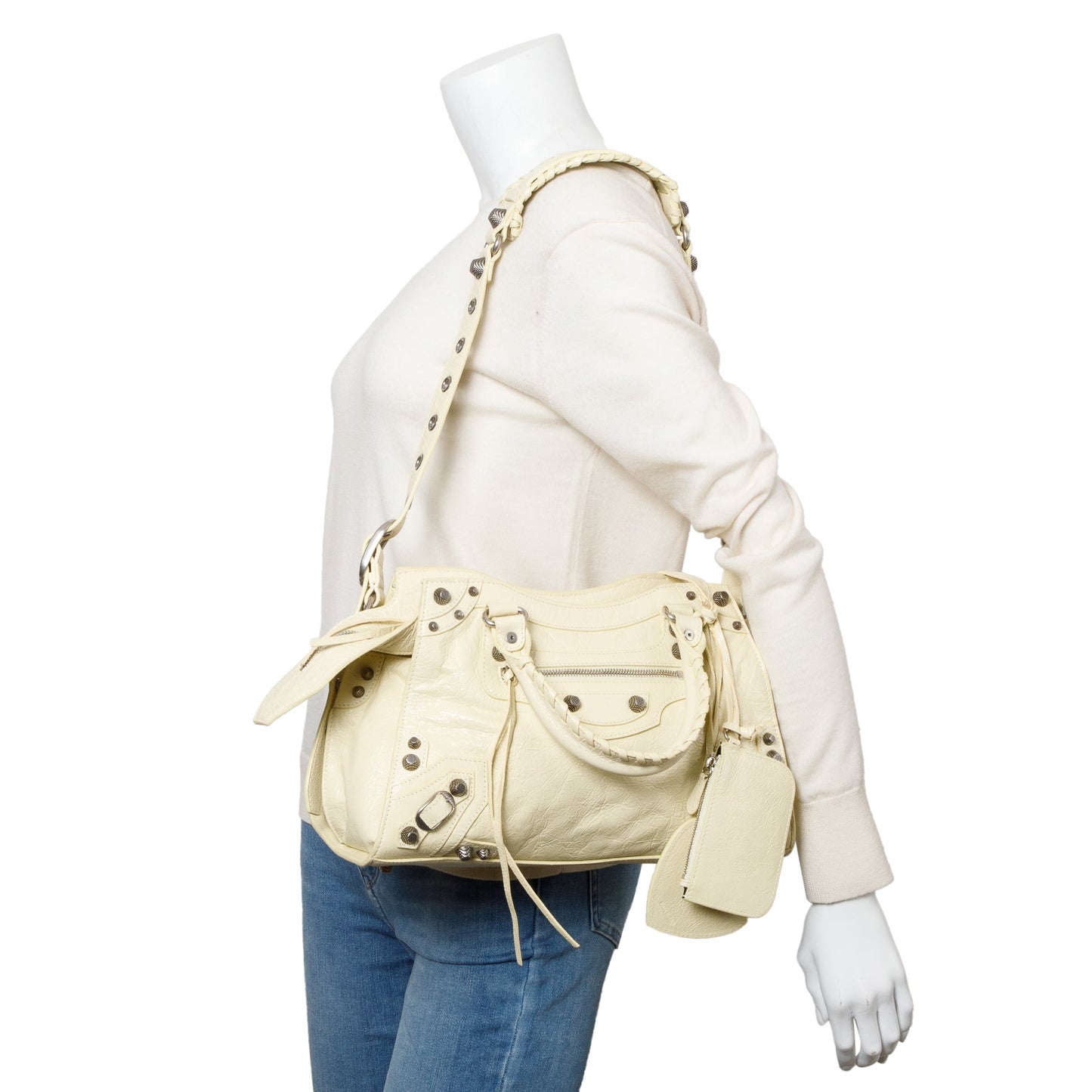 Balenciaga Yellow Arena Leather Small Neo Le Cagole Classic City Bag