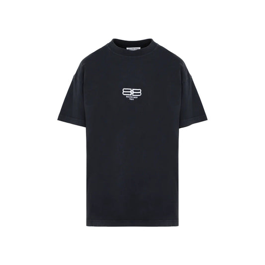 BALENCIAGA BB LOGO PRINTED CREWNECK T-SHIRT
