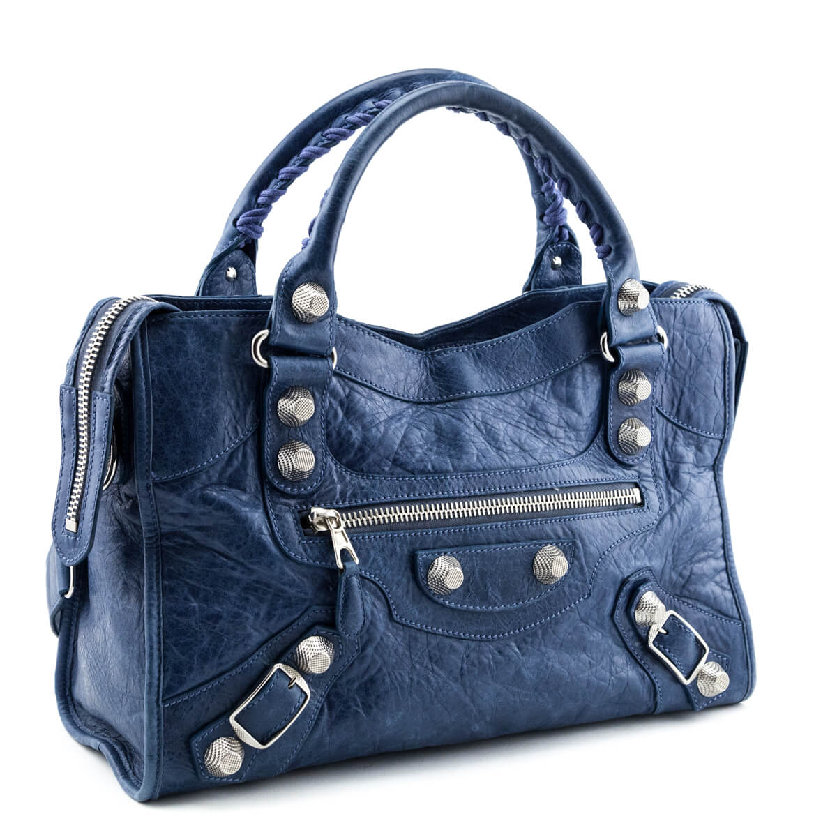 Luxury Balenciaga Trending 2025 Ocean Goatskin Giant 21 Silver City Bag