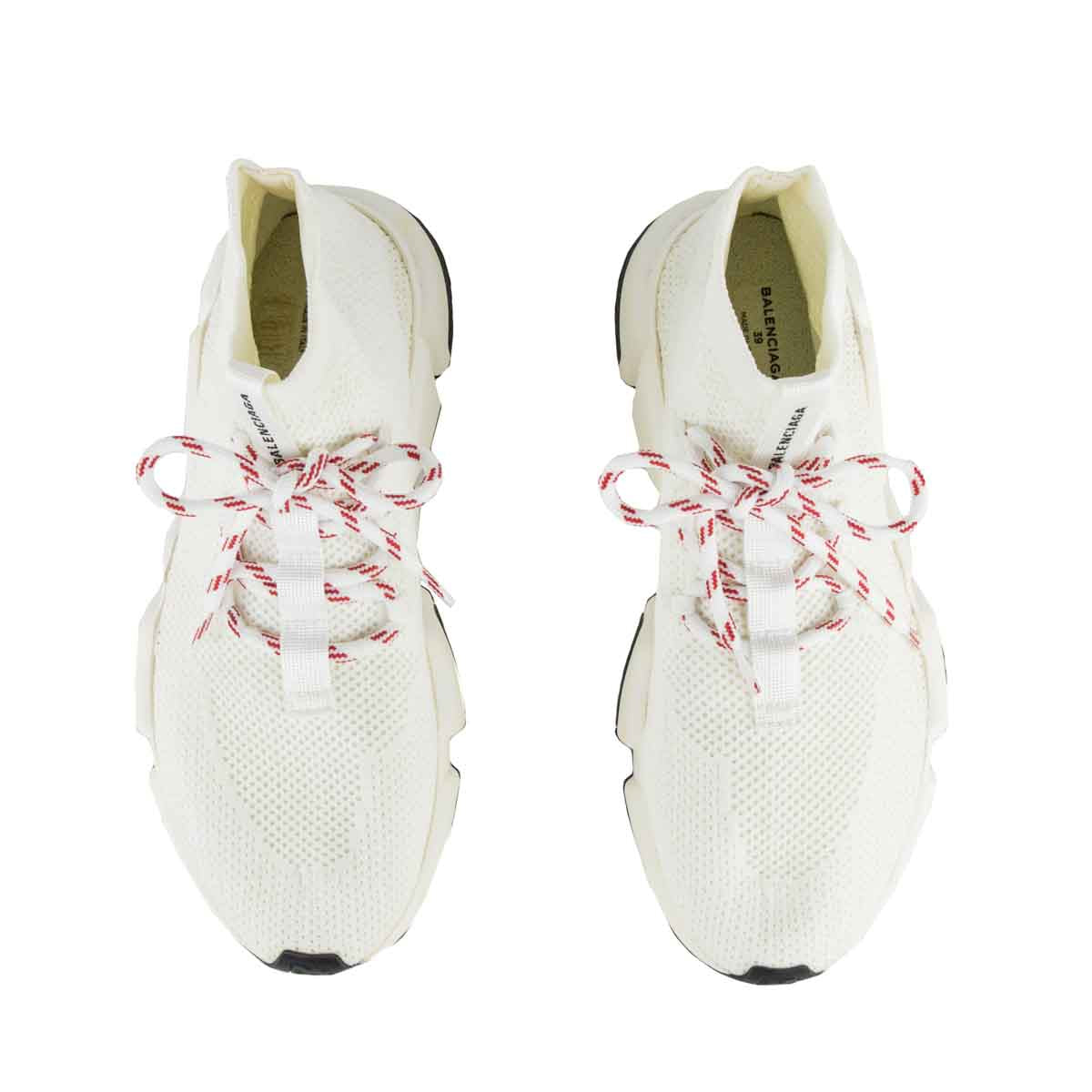 Luxury Balenciaga Trending 2025 White Lace Up Speed Trainer Sock Sneakers Size US 9 | EU 39