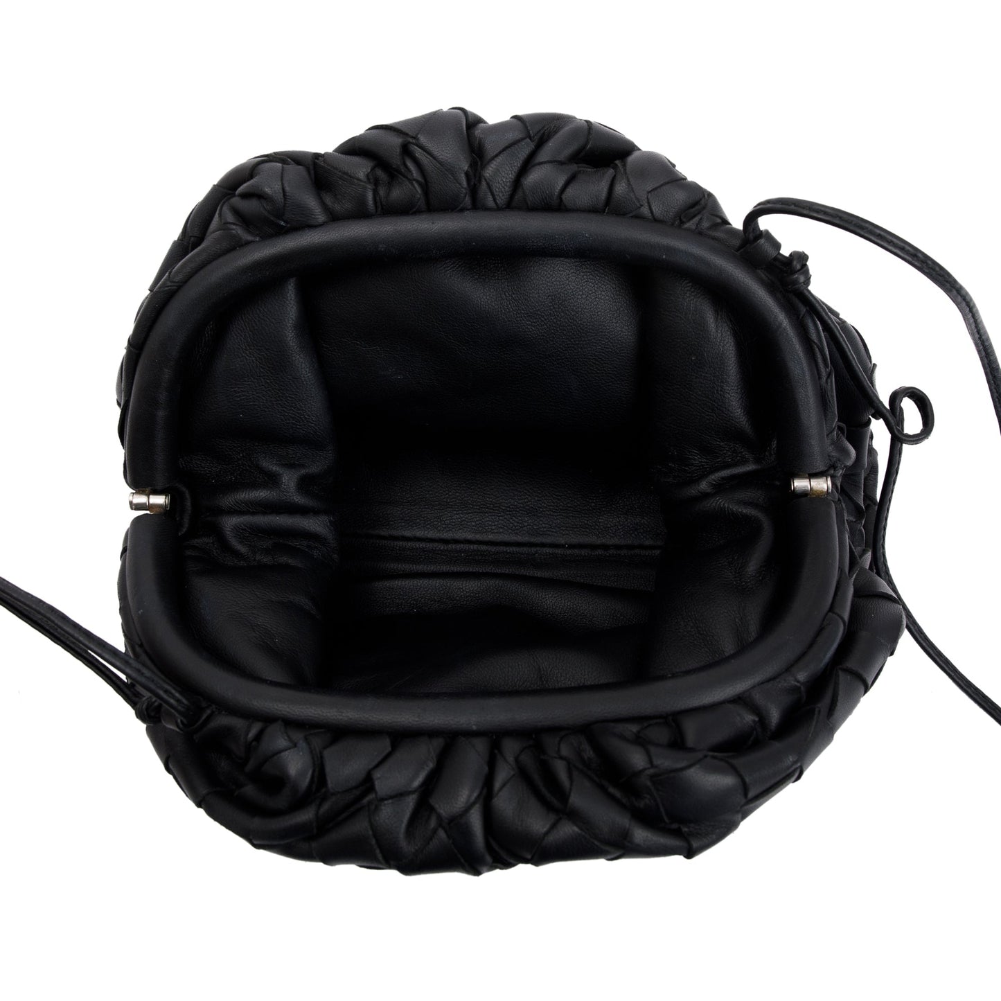 Bottega Veneta Black Intrecciato Leather Mini Pouch