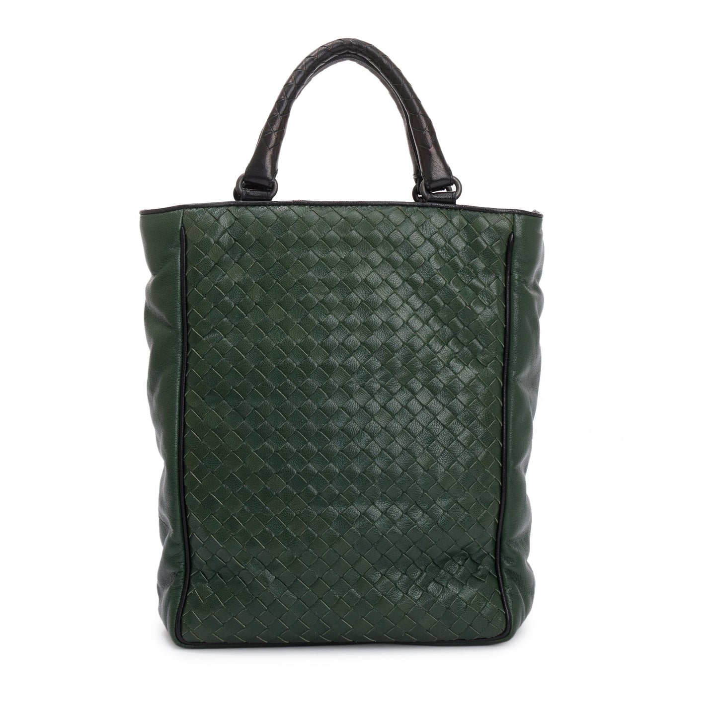 Bottega Veneta Green Intrecciato Nappa Small Vertical Tote