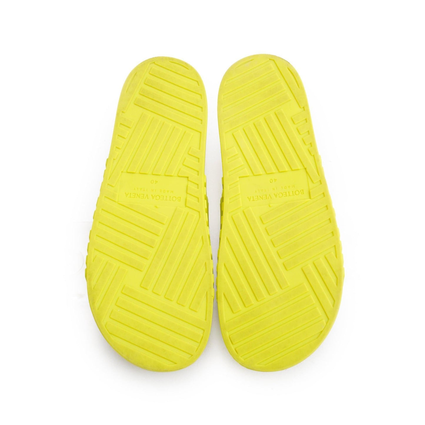 Bottega Veneta Kiwi Rubber Flat Slider Sandals, Size 40
