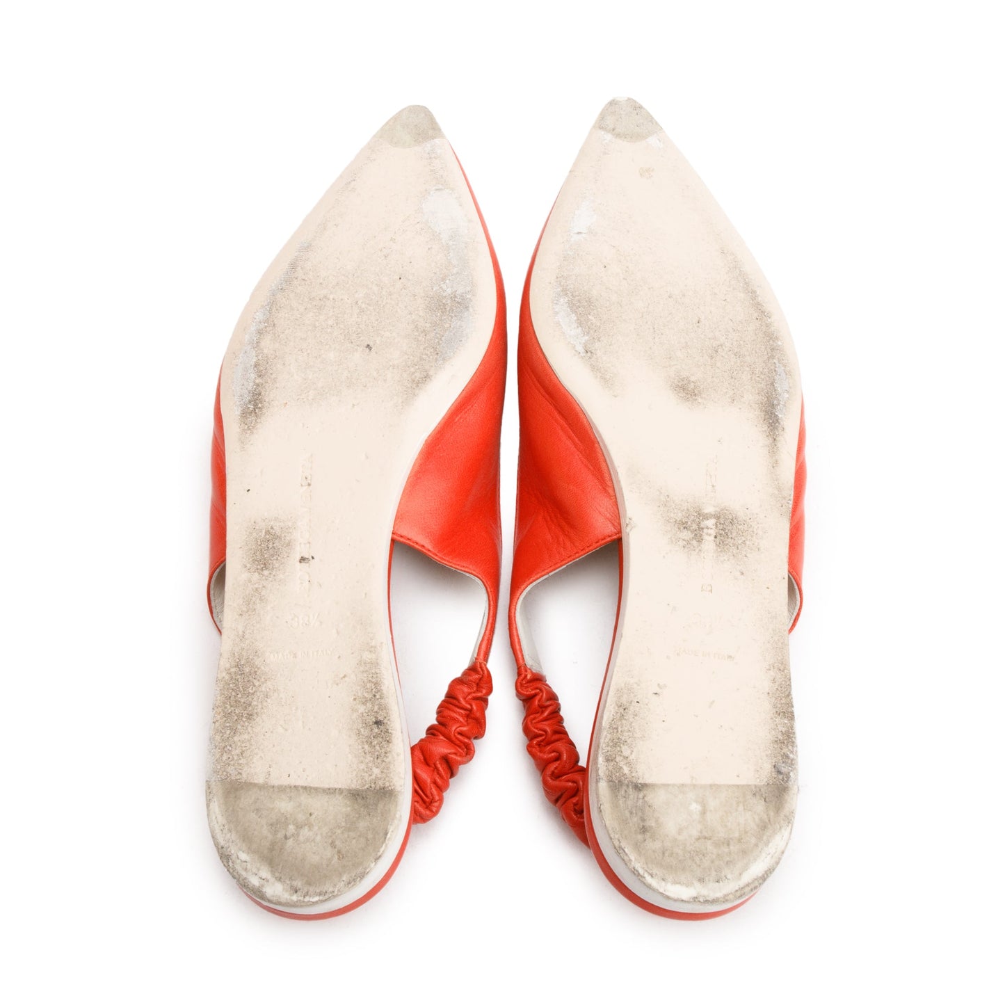 Bottega Veneta Orange Leather Slingback Ballerina Flats, Size 38.5