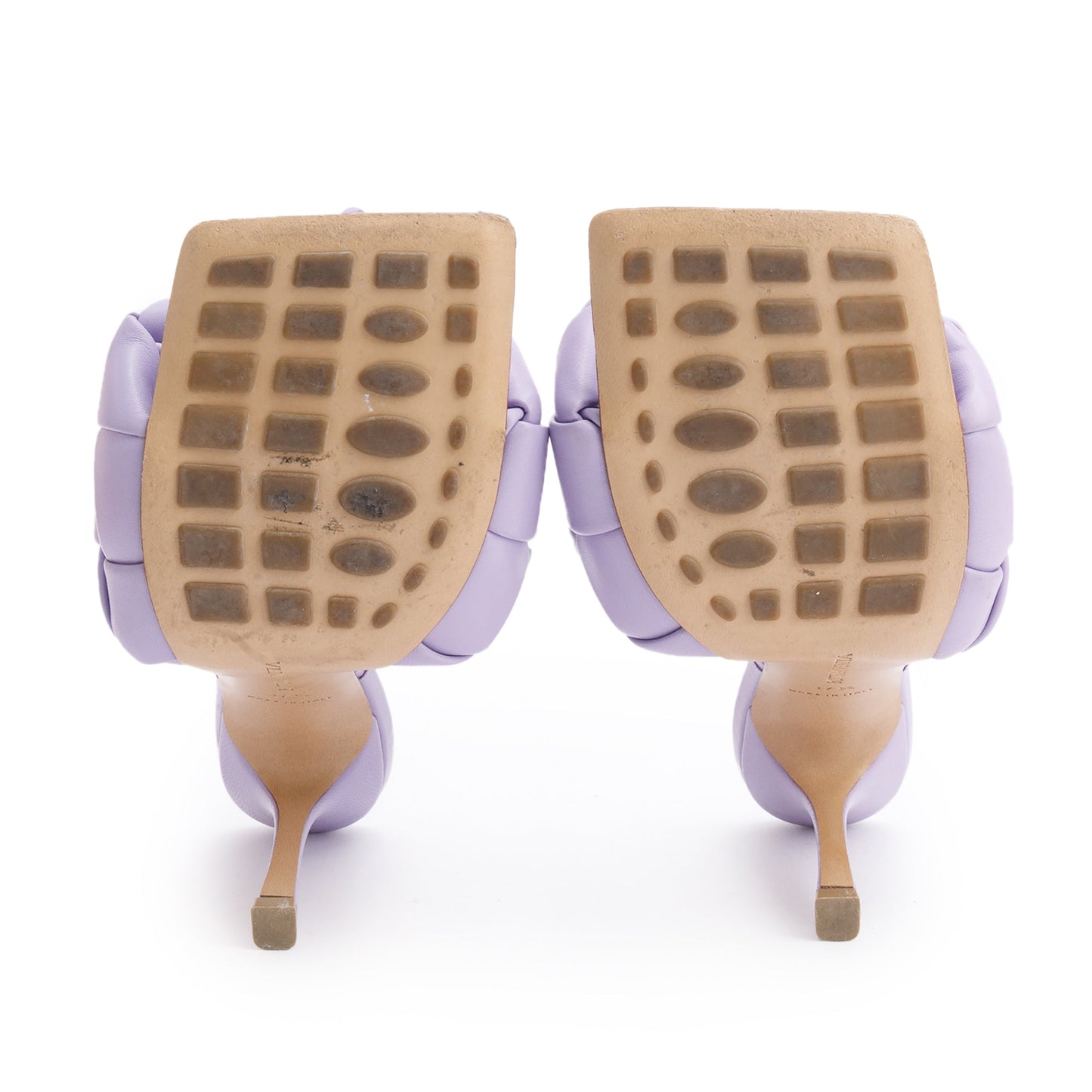 Bottega Veneta Purple Lambskin Leather Padded Lido Mule Sandals, Size 37.5