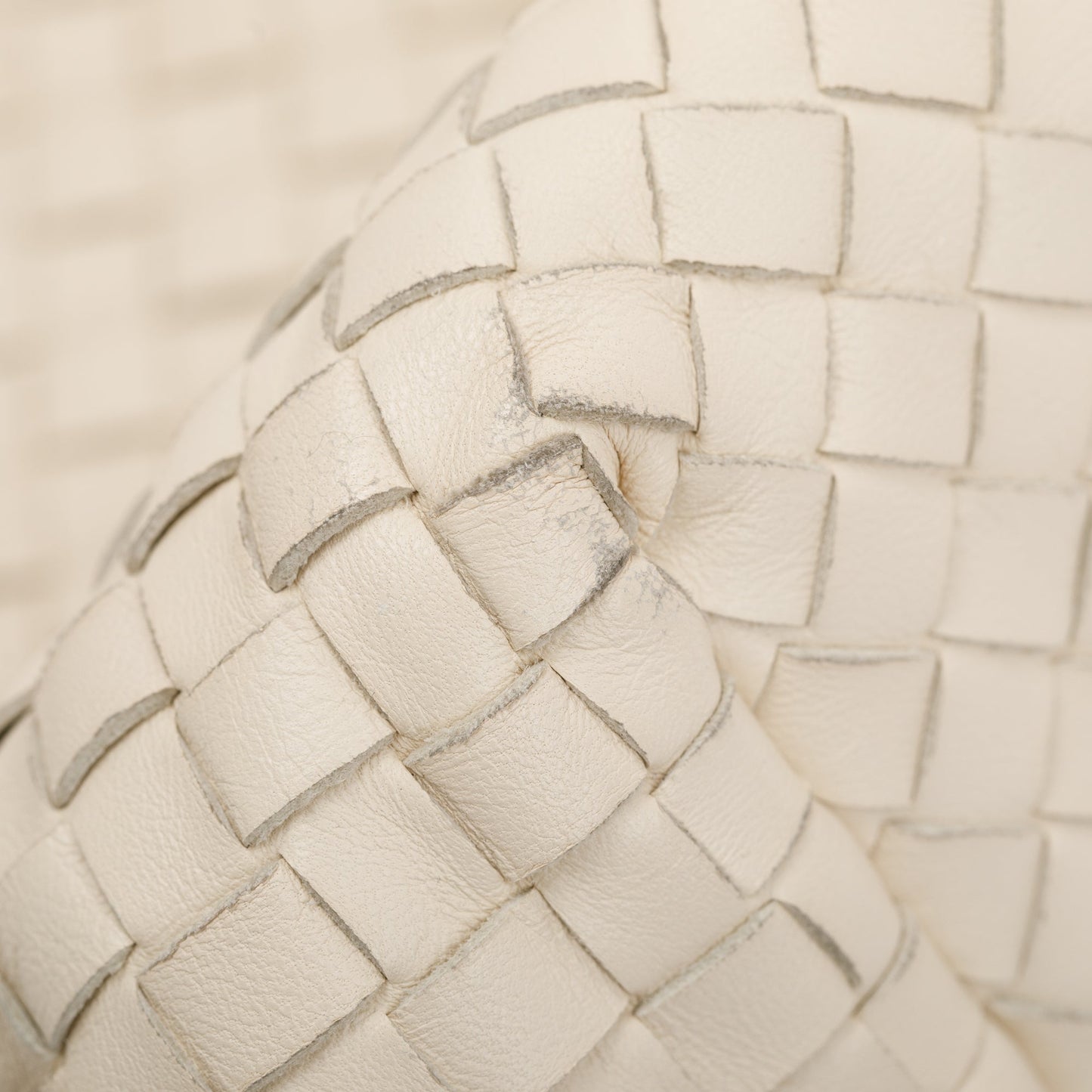 Bottega Veneta White Intrecciato Nappa Leather Large Capi Tote