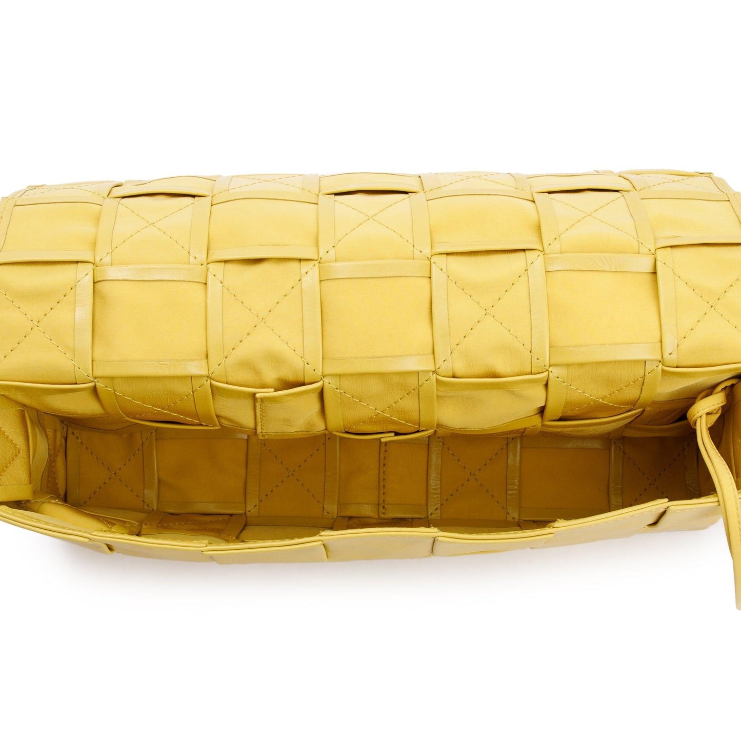 Bottega Veneta Yellow Paper Intrecciato Cassette Bag