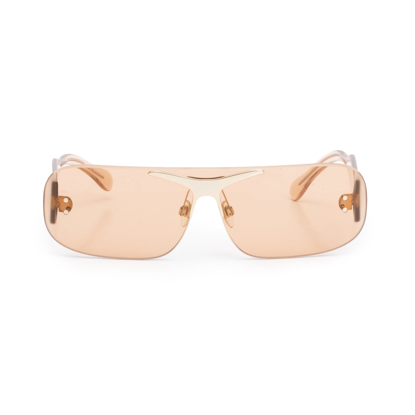 Burberry B 3123 Brown Transparent Acetate Shield Sunglasses