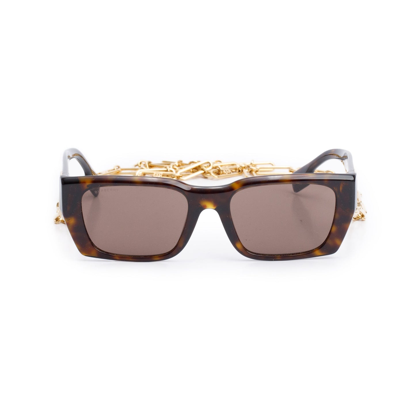 Burberry B 4336 Havana Acetate Poppy Be Rectangular Sunglasses