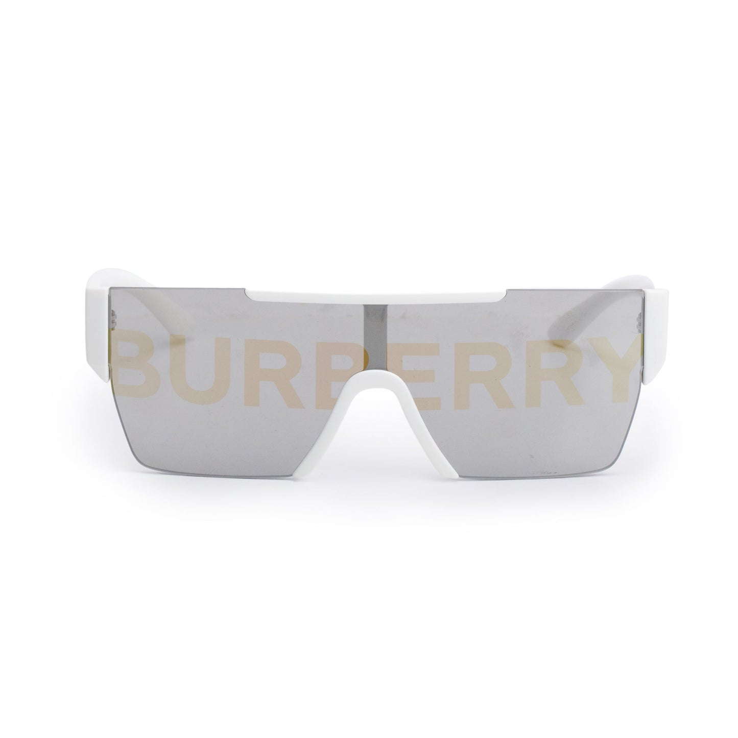 Burberry BE 4291 White Acetate Logo Shield Sunglasses