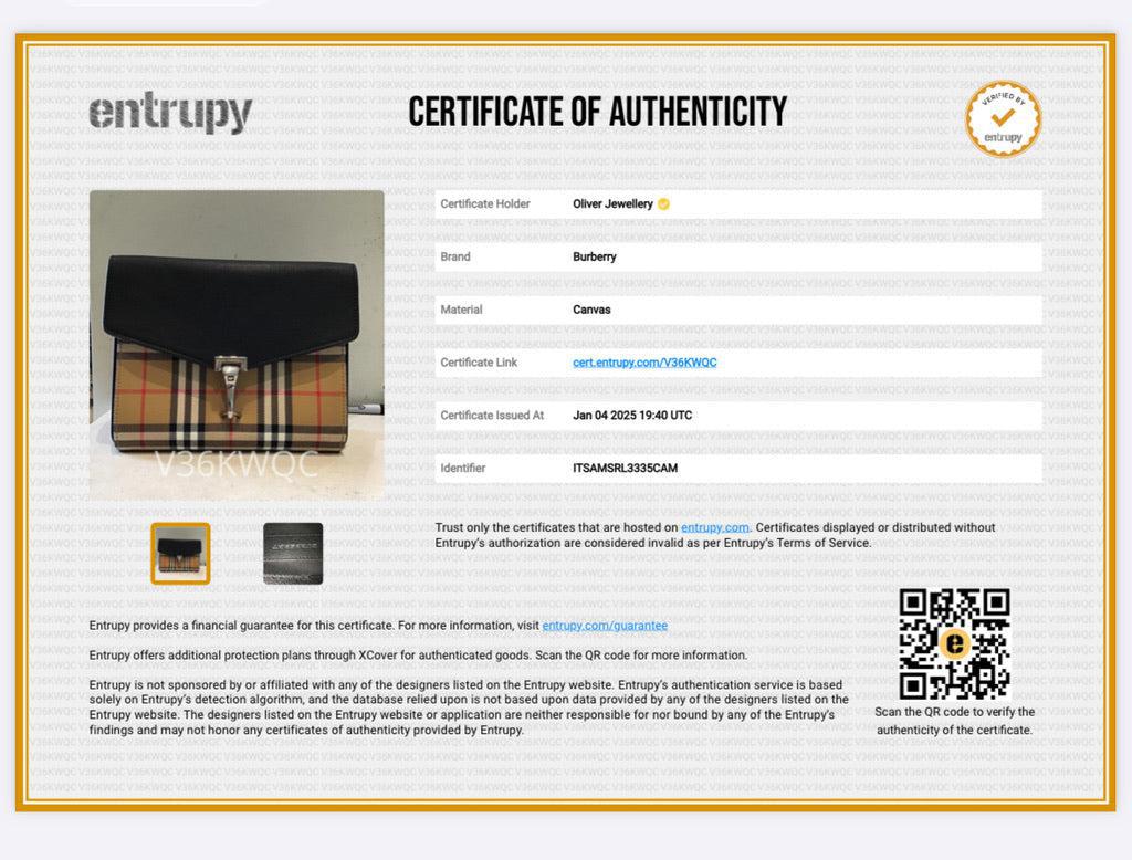 Burberry Black Calfskin House Check Macken Crossbody Bag