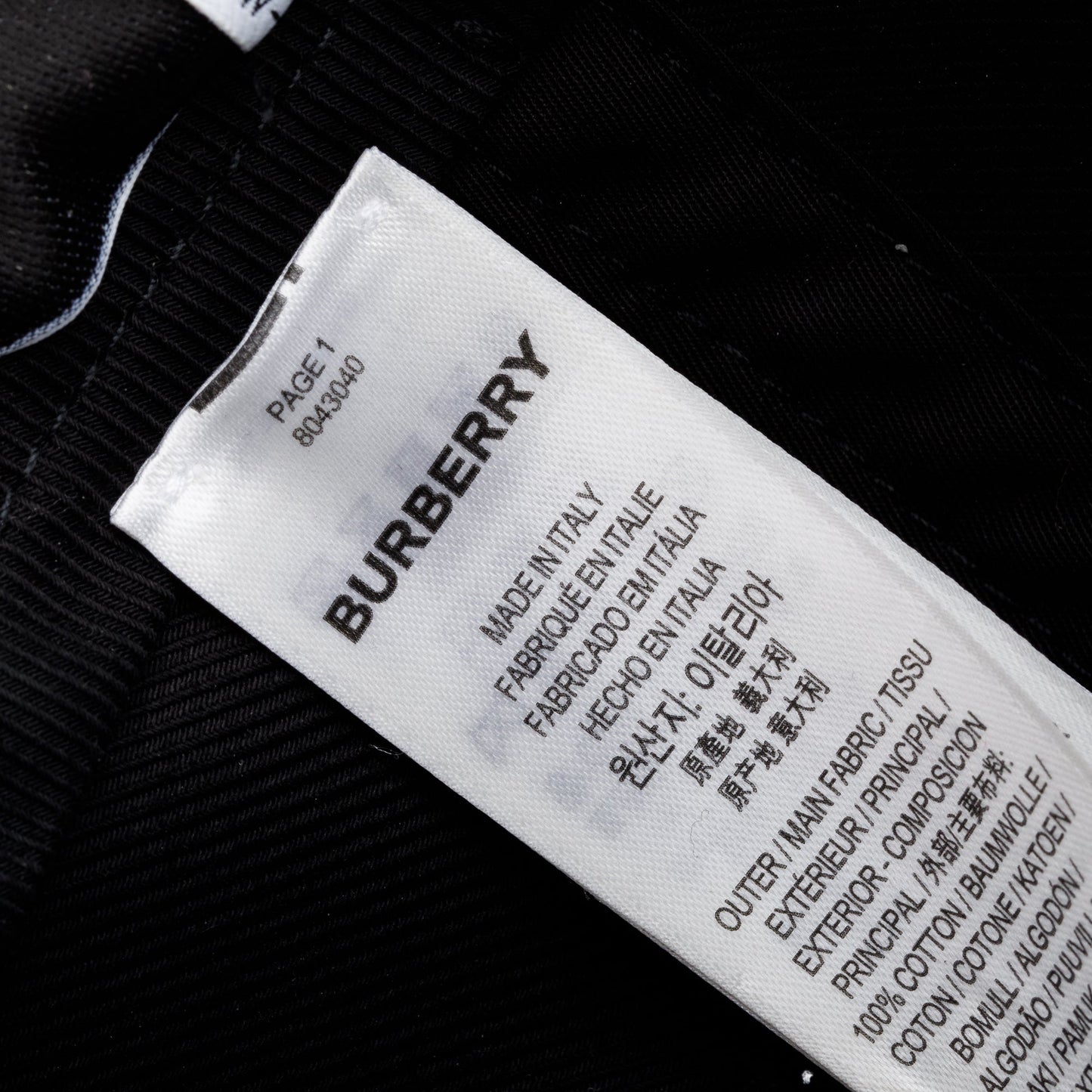 Burberry Black Cotton Burberry Horseferry Motif Baseball Hat, Size S