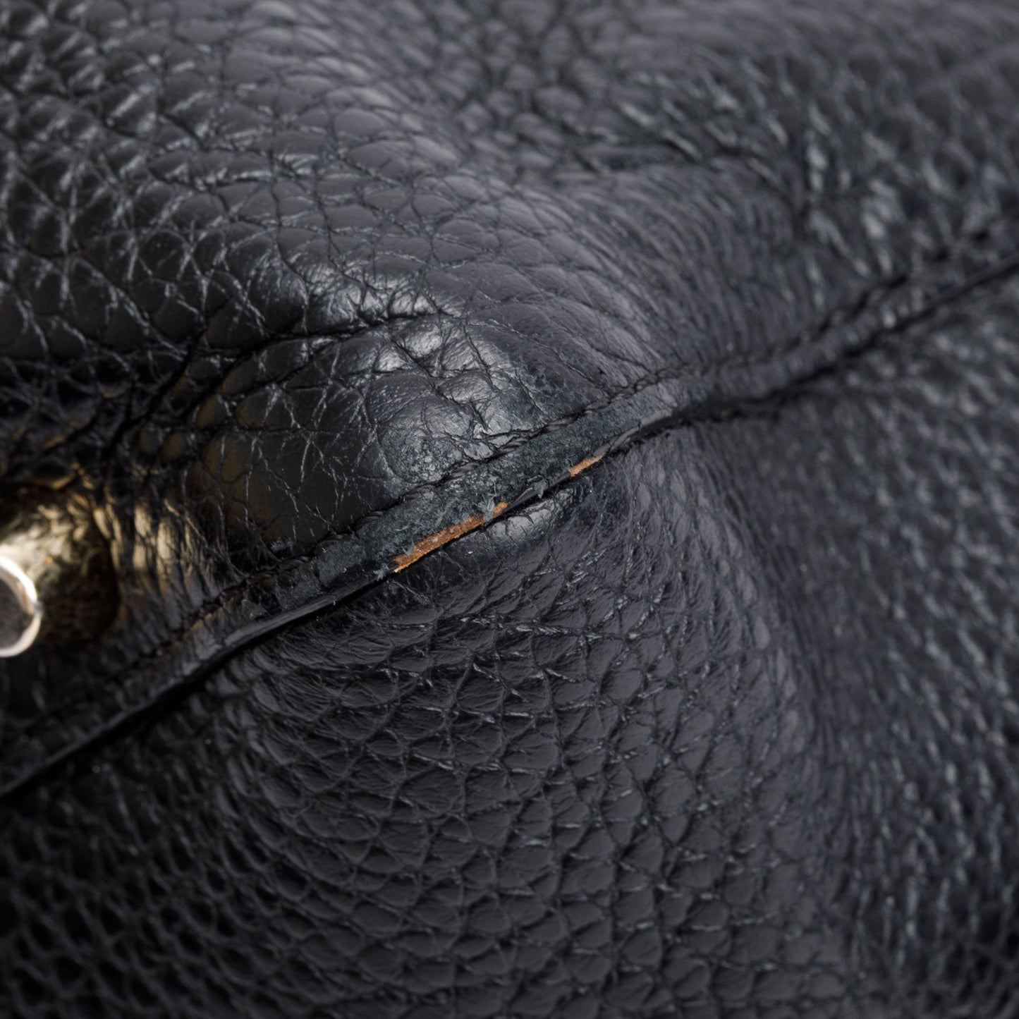 Burberry Black Grained Leather Greenwood Small Bowling Bag