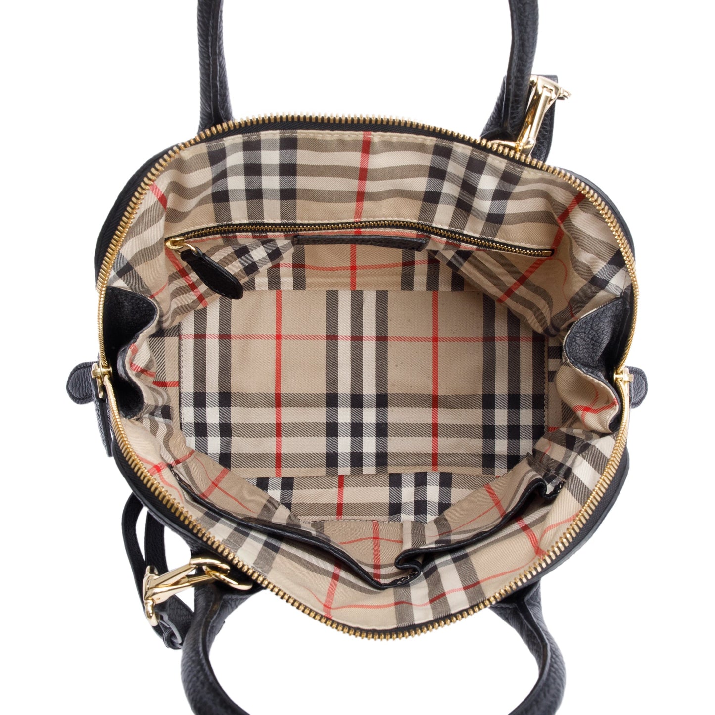 Burberry Black Grained Leather Greenwood Small Bowling Bag