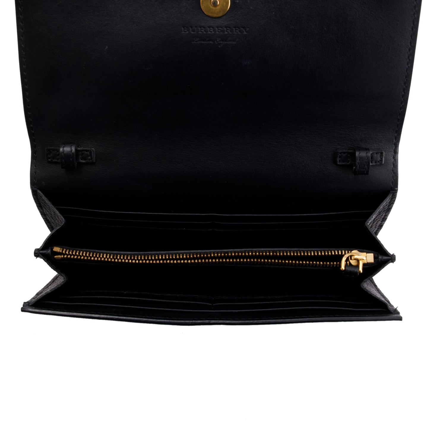 Burberry Black Leather Wallet on Chain
