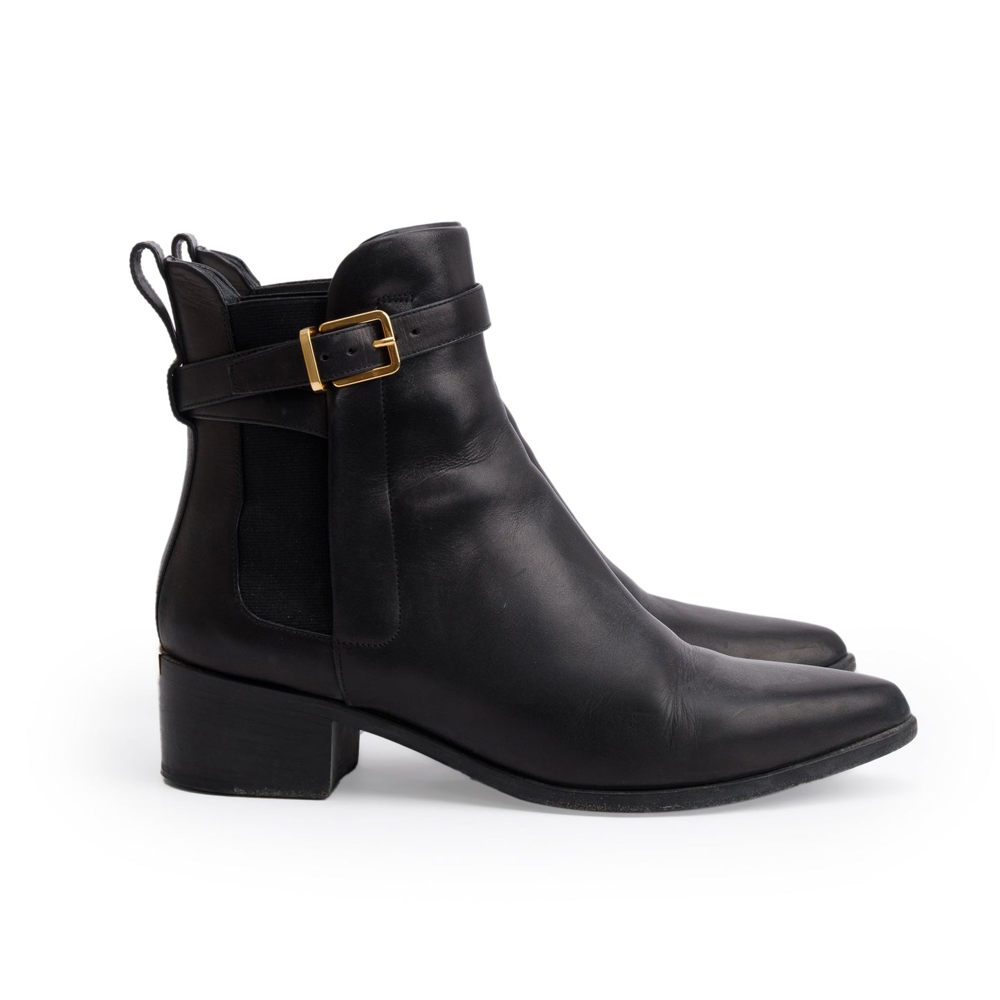 Burberry Black Leather Whittingham Ankle Boots, Size 37.5