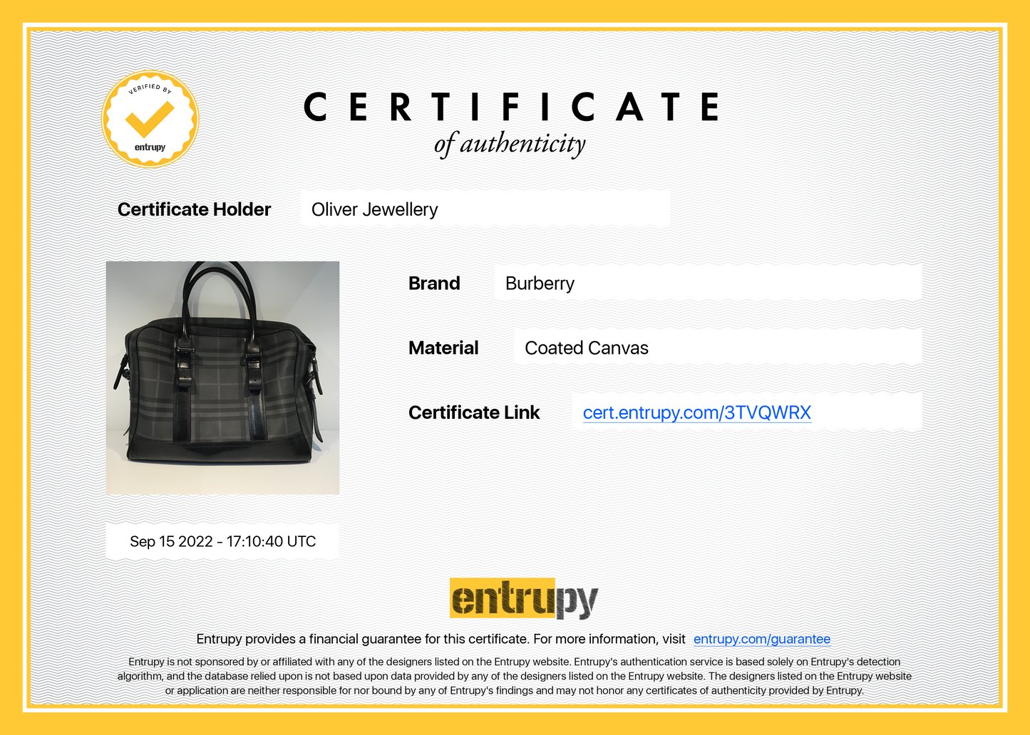 Burberry Black London Check Briefcase