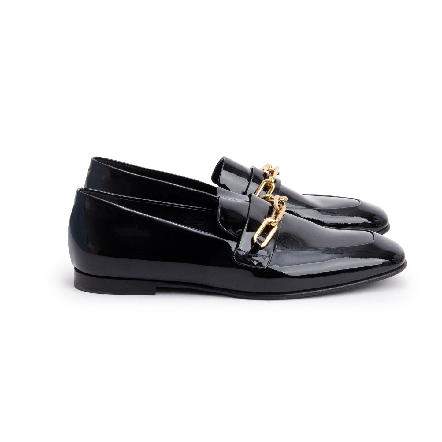 Burberry Black Patent Leather Chillcot Loafers, Size 38.5