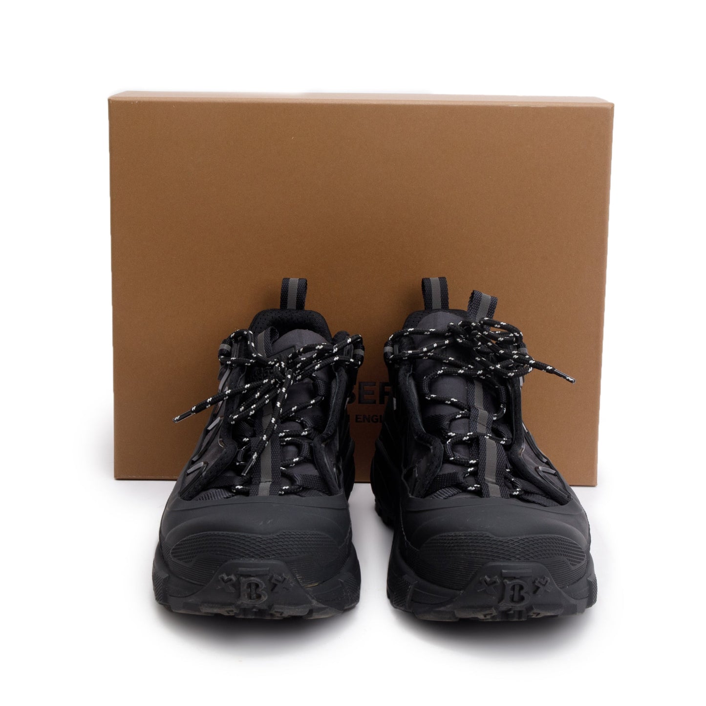 Burberry Black Rubber House Check Canvas Arthur Sneakers, Size 44