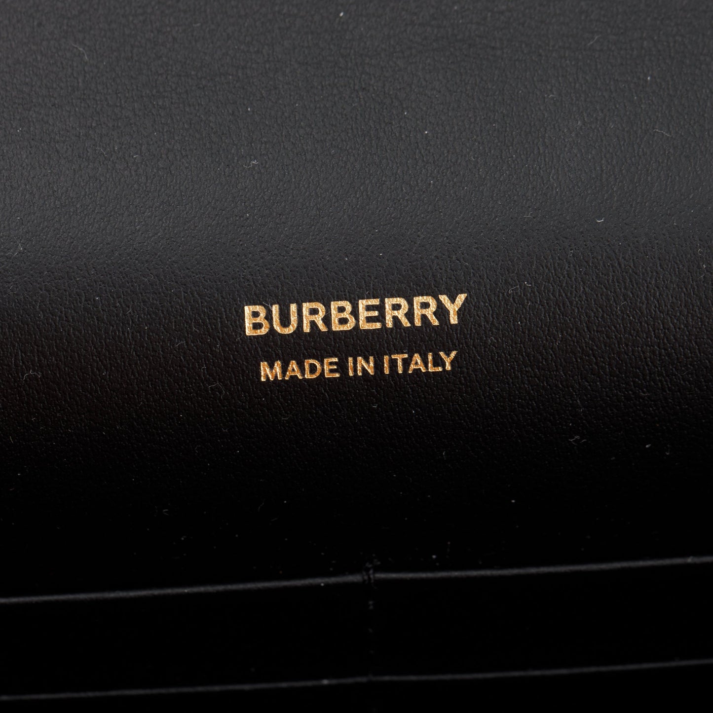 Burberry Black Smooth Calfskin Leather TB Shoulder Bag