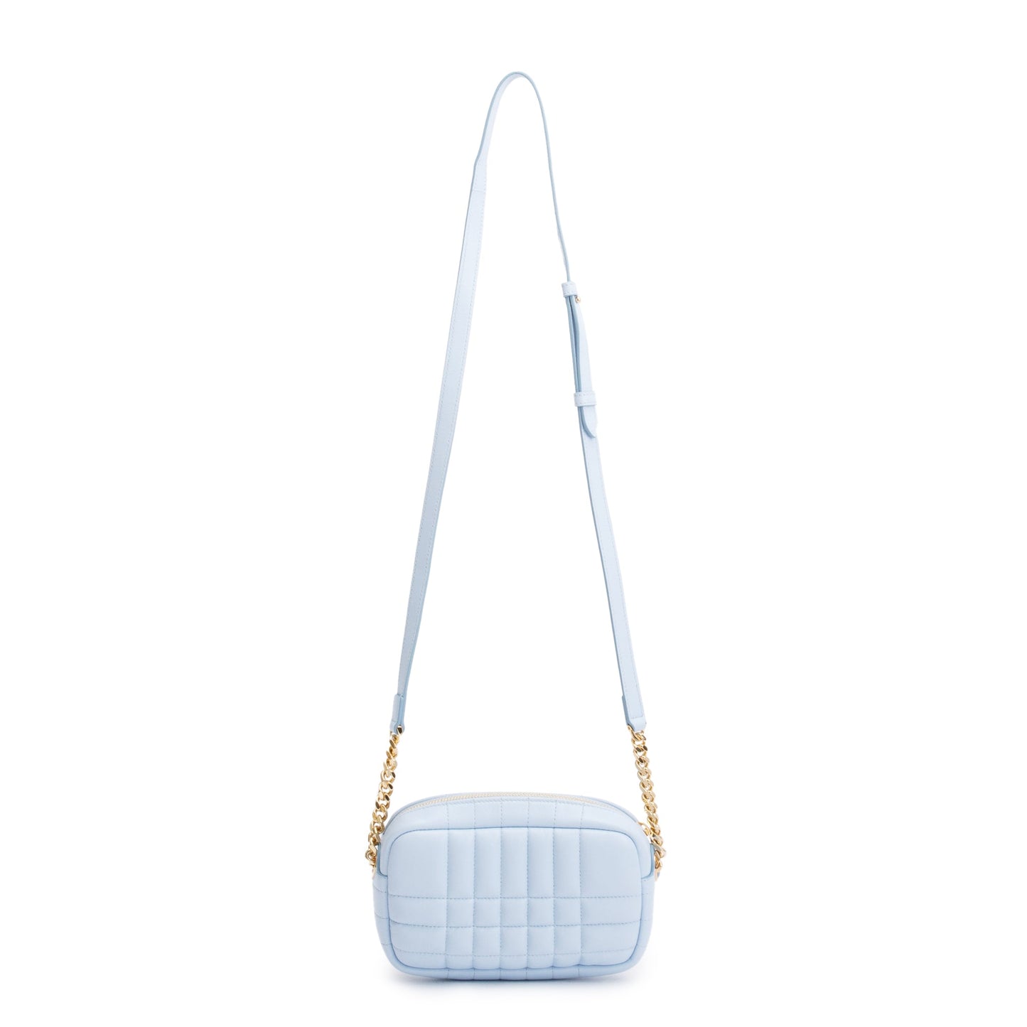Burberry Blue Quilted Calfskin Leather TB Camera Crossbody Bag