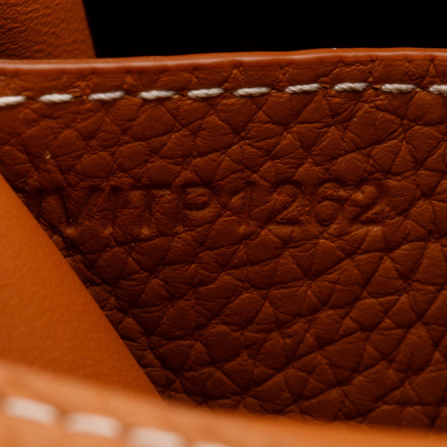Burberry Brown Grained Leather Small TB Bucket Bag