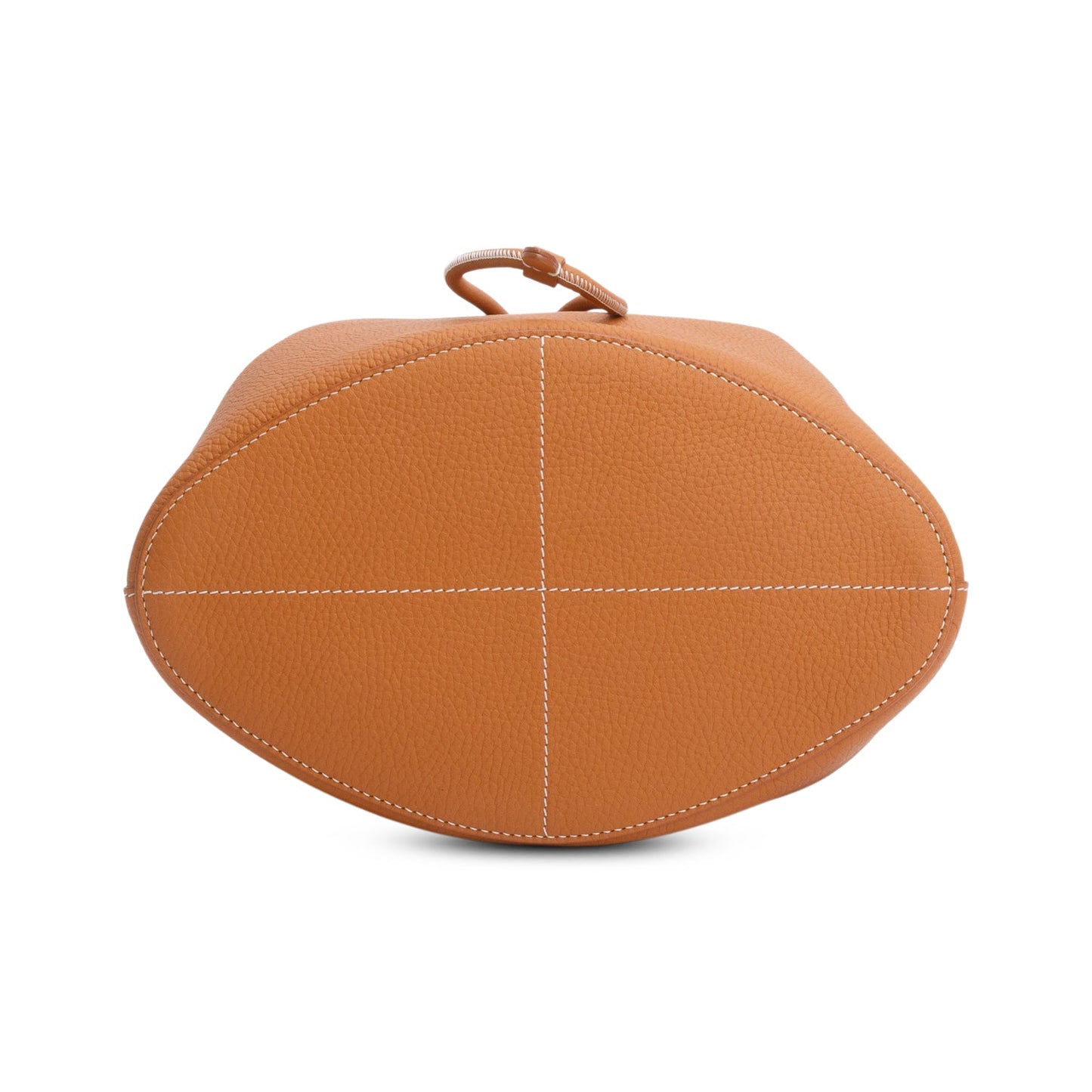 Burberry Brown Grained Leather Small TB Bucket Bag