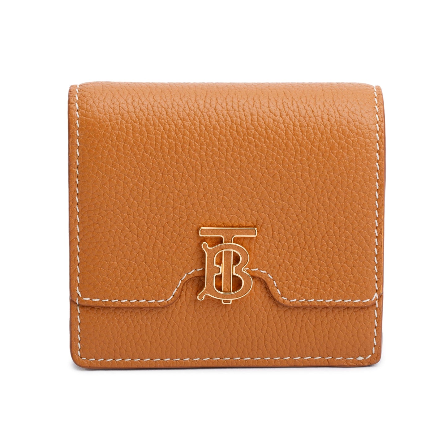 Burberry Brown Leather TB Compact Wallet