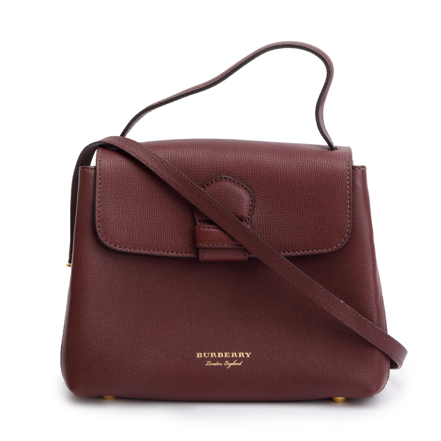 Burberry Burgundy Calfskin Small Camberley Bag