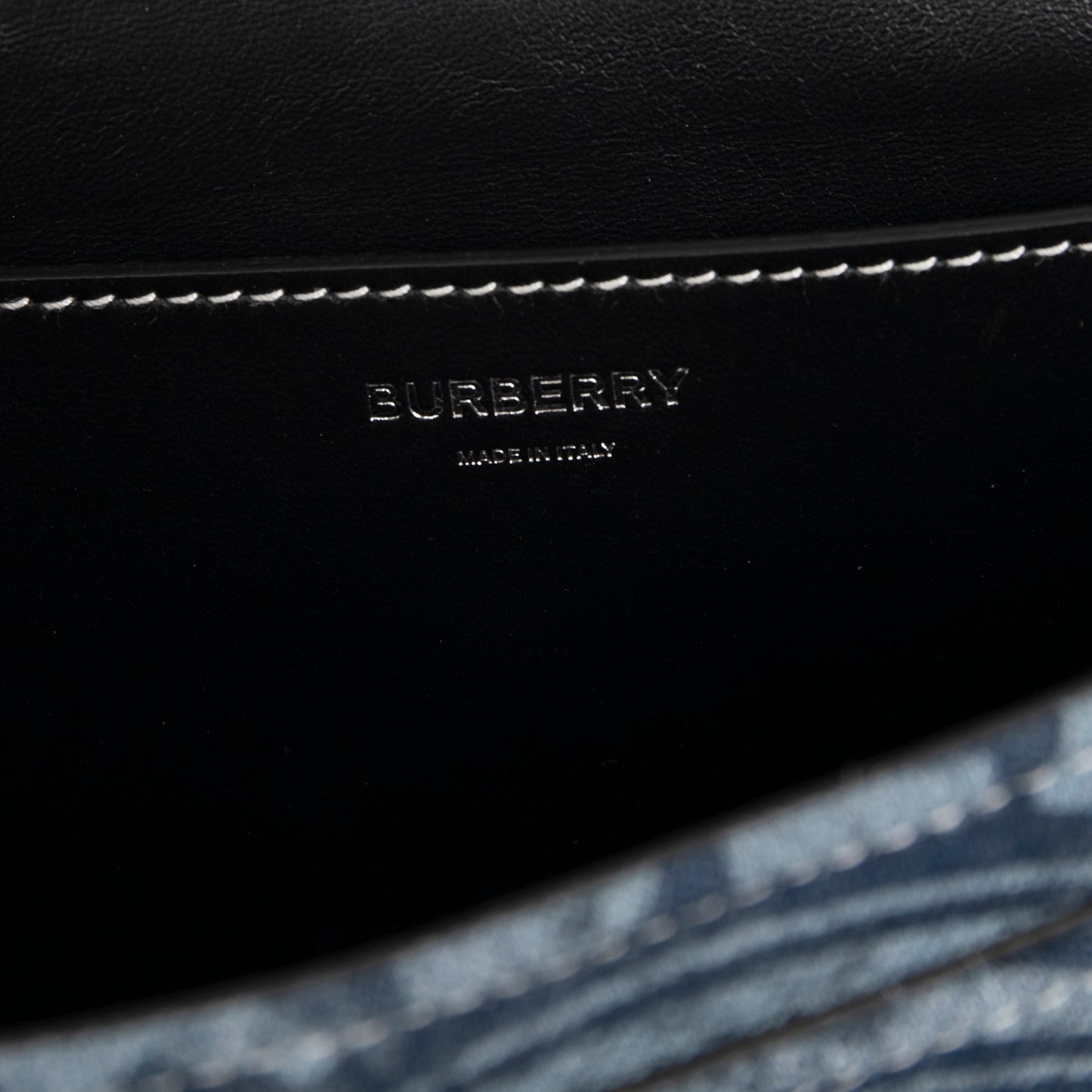 Burberry Denim Logo Print Note Crossbody