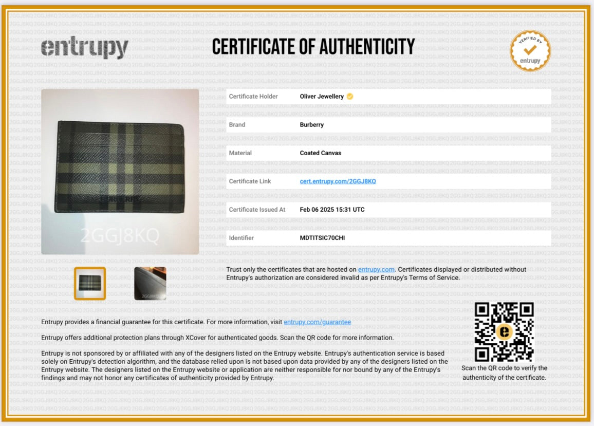 Burberry Green Vintage Check Card Holder