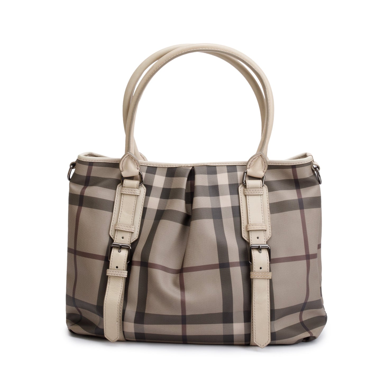 Burberry Grey Smoke Checked Medium Northfield Tote
