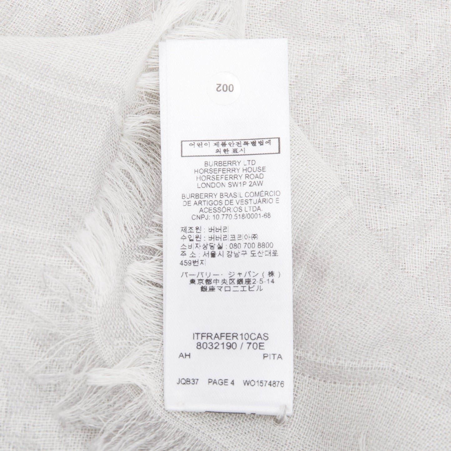Burberry Grey TB Print Silk Wool Scarf