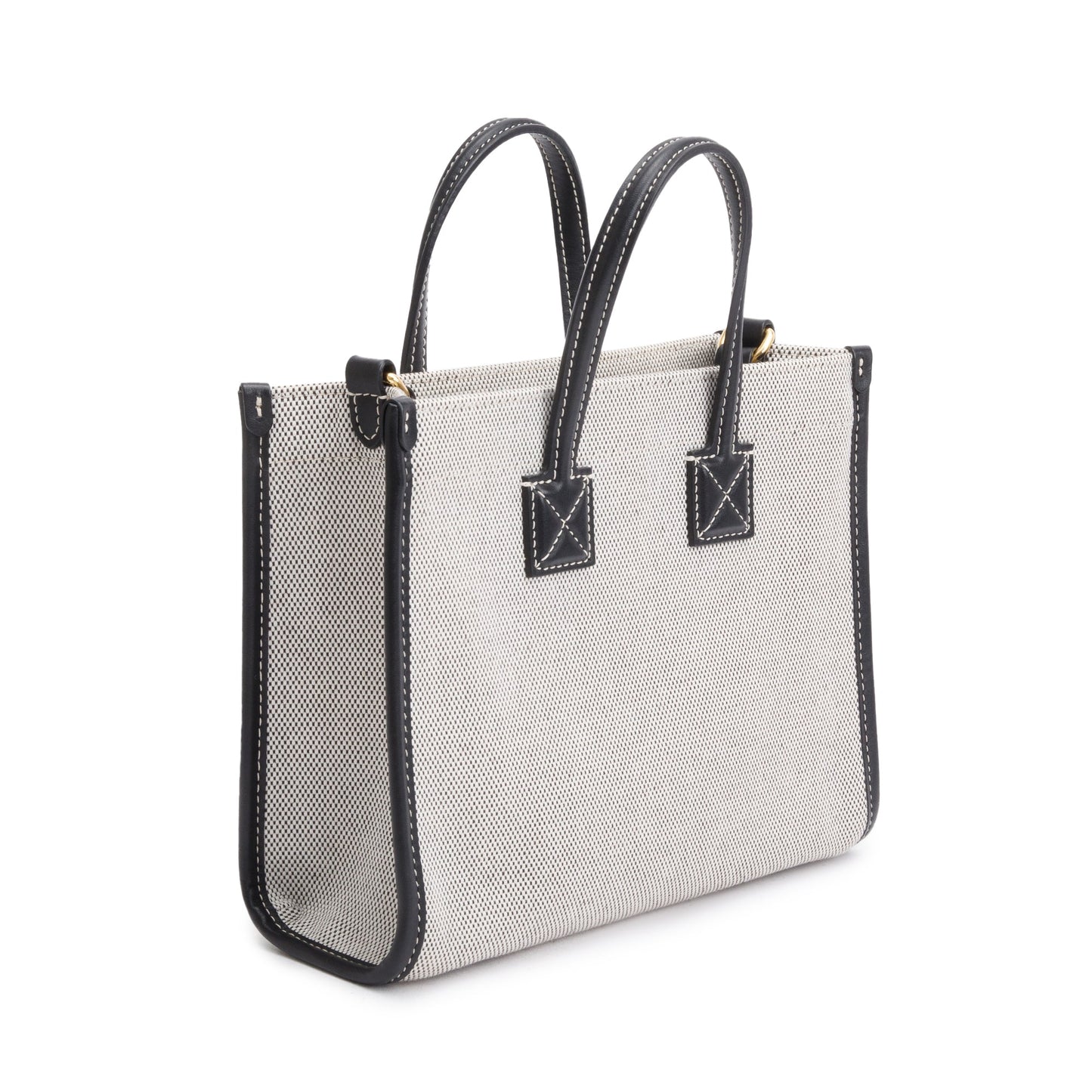 Burberry Greyl Canvas and Black Leather Trim Mini Freya Tote Bag