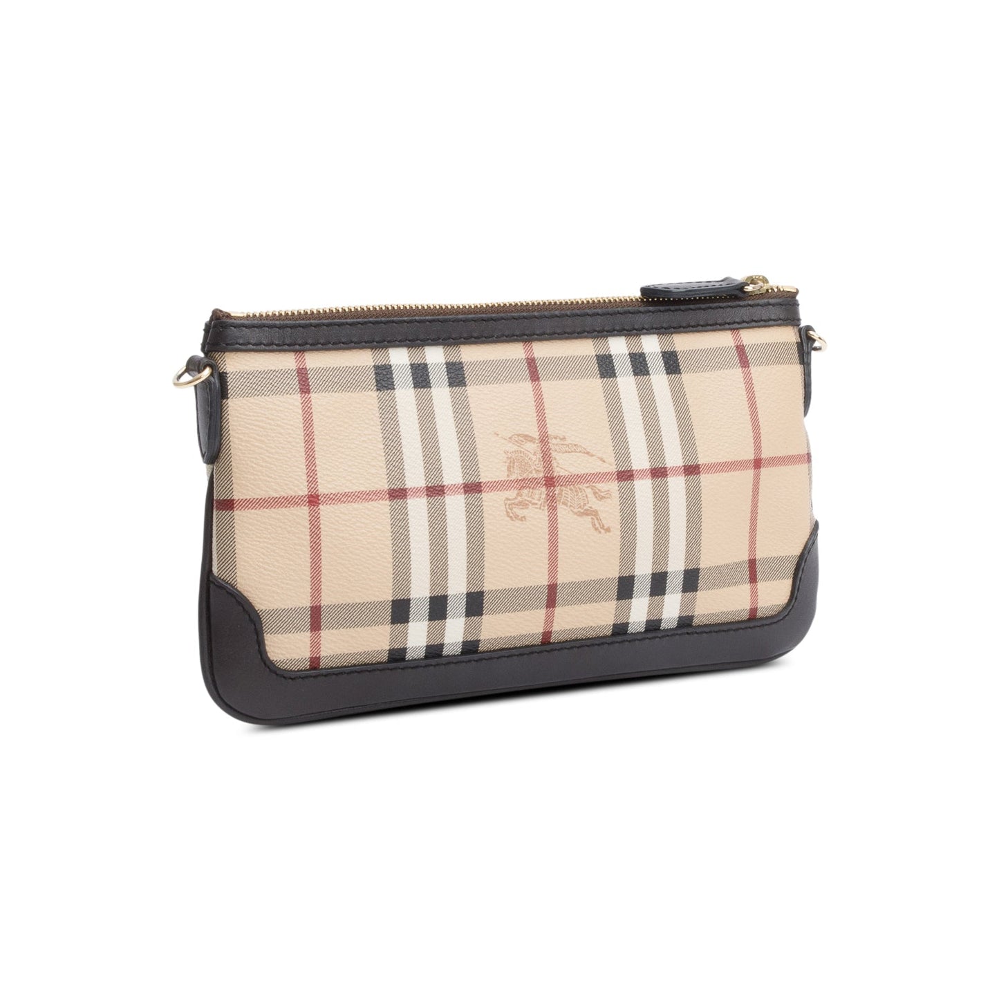 Burberry Haymarket Check Brown Small Peyton Crossbody Bag