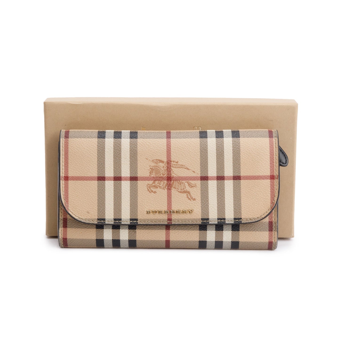 Burberry Haymarket Check Coated Canvas Harris Long Wallet