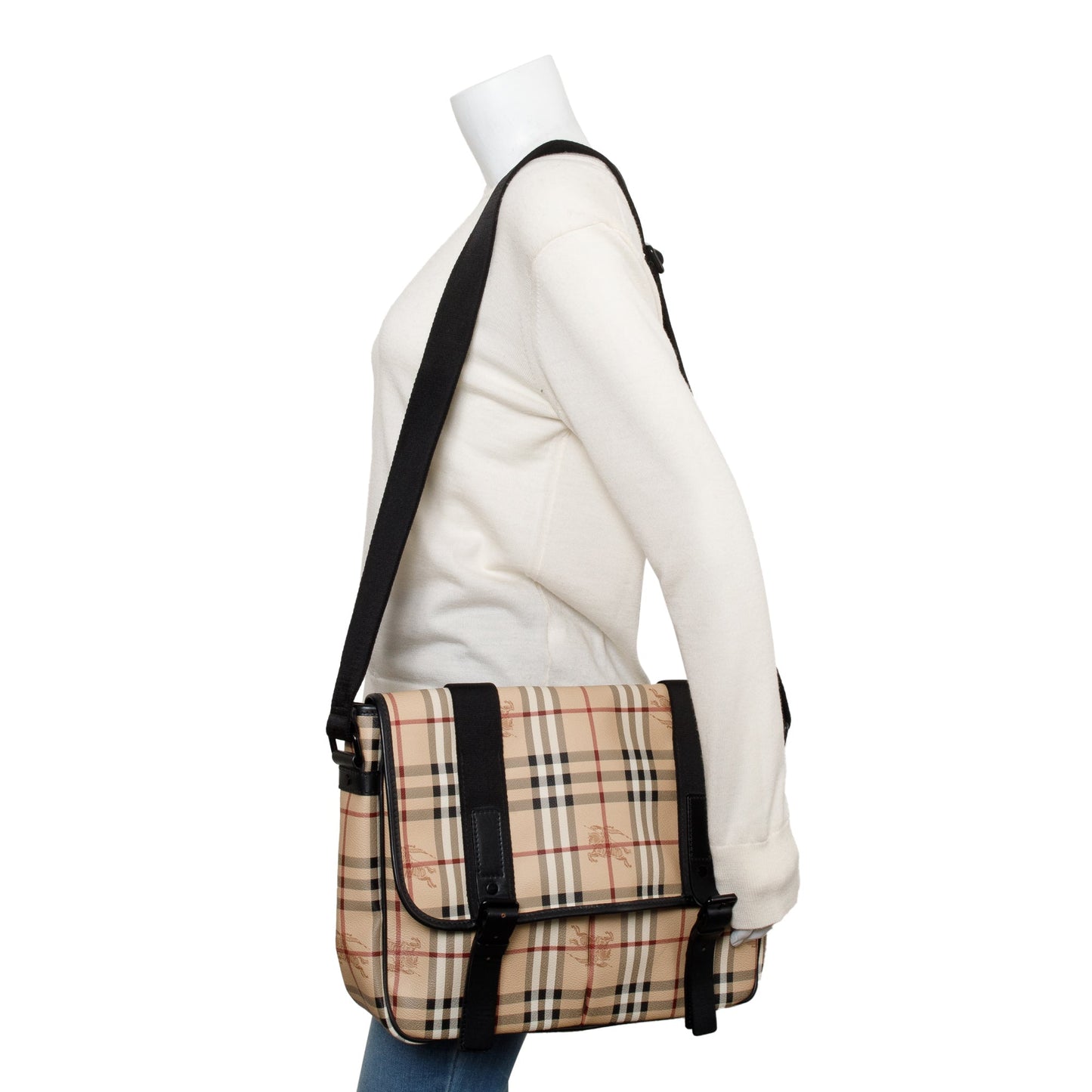 Burberry Haymarket Check Coated Canvas Messenger Bag