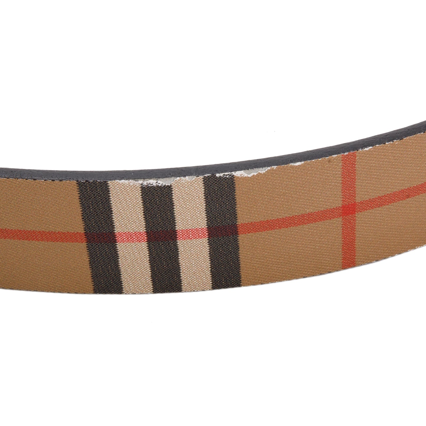 Burberry Haymarket Check and Leather Belt