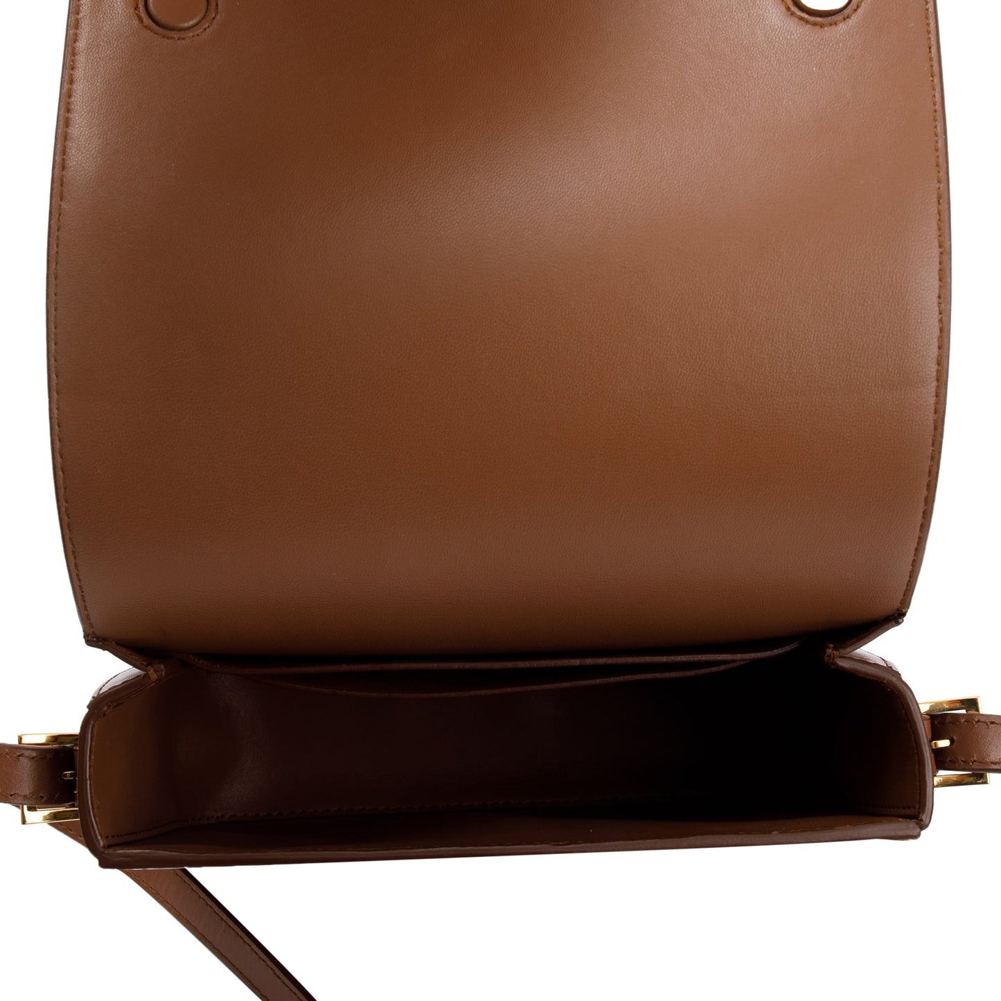 Burberry Malt Brown & Black Calfskin Leather Small Grace Bag
