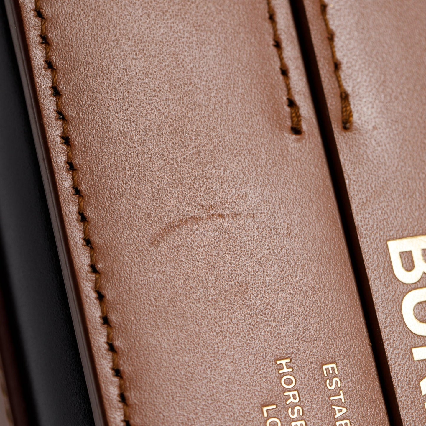 Burberry Malt Brown & Black Calfskin Leather Small Grace Bag